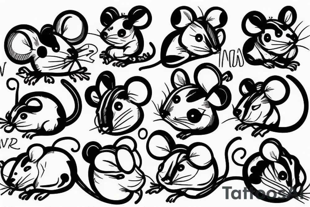 mouse, sleepy tattoo idea