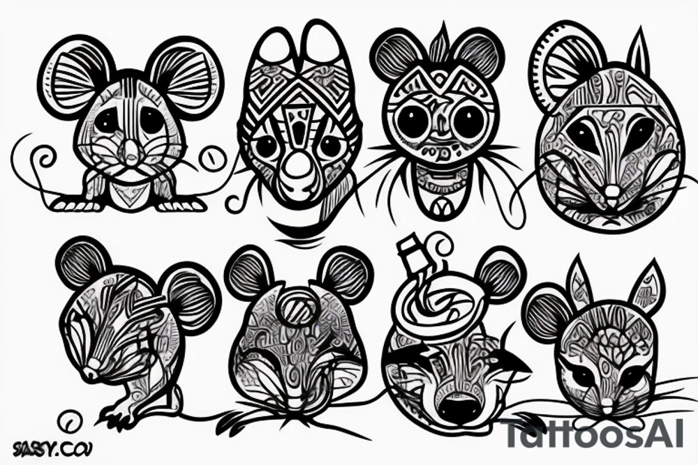 mouse, sleepy tattoo idea