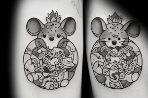 mouse, sleepy tattoo idea