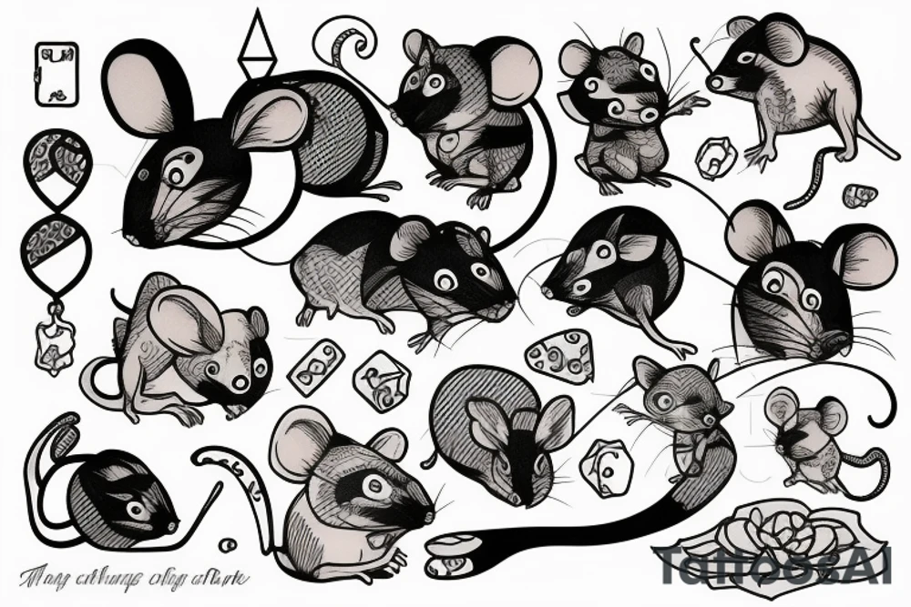 mouse, patchwork tattoo idea