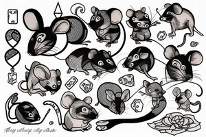 mouse, patchwork tattoo idea