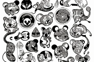 mouse, patchwork tattoo idea
