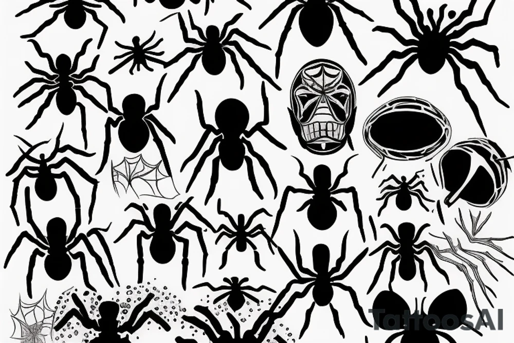 Black spider dying tattoo idea