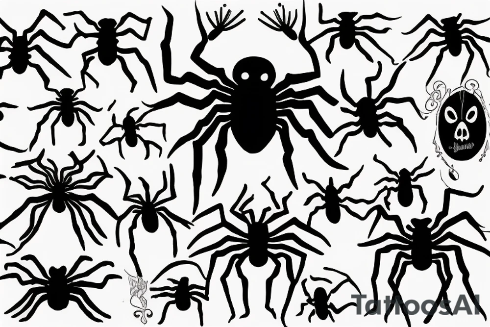 Black spider dying tattoo idea