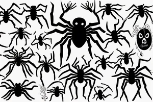 Black spider dying tattoo idea