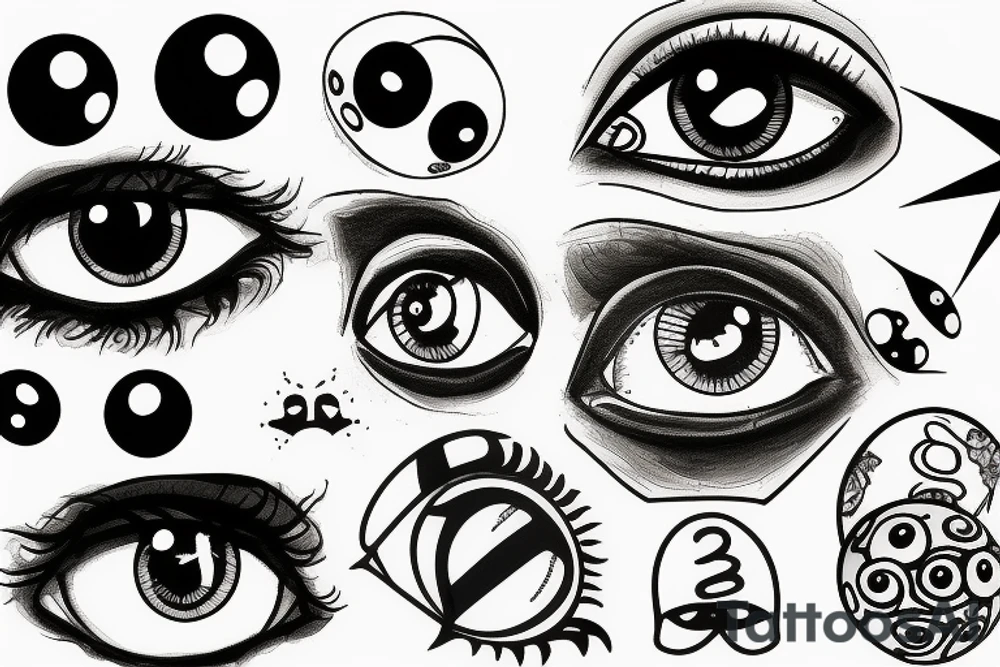 8 ball eye tattoo idea
