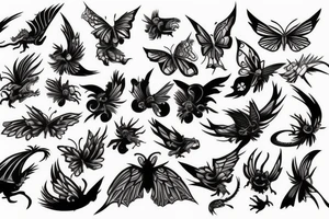dragon fighting with a
 butterfly tattoo idea