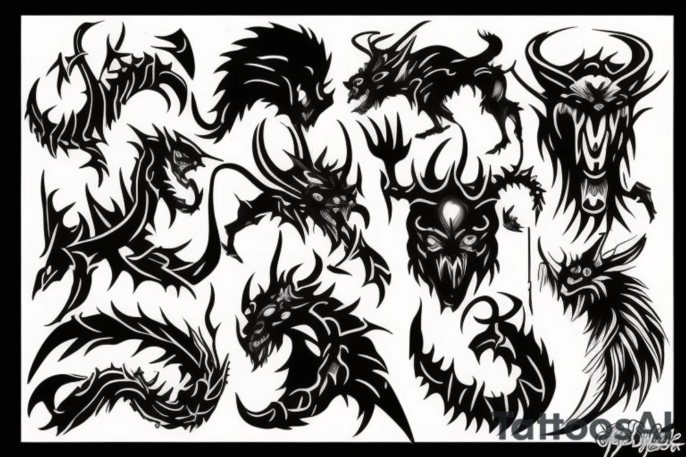 Demon beast ripping out tattoo idea