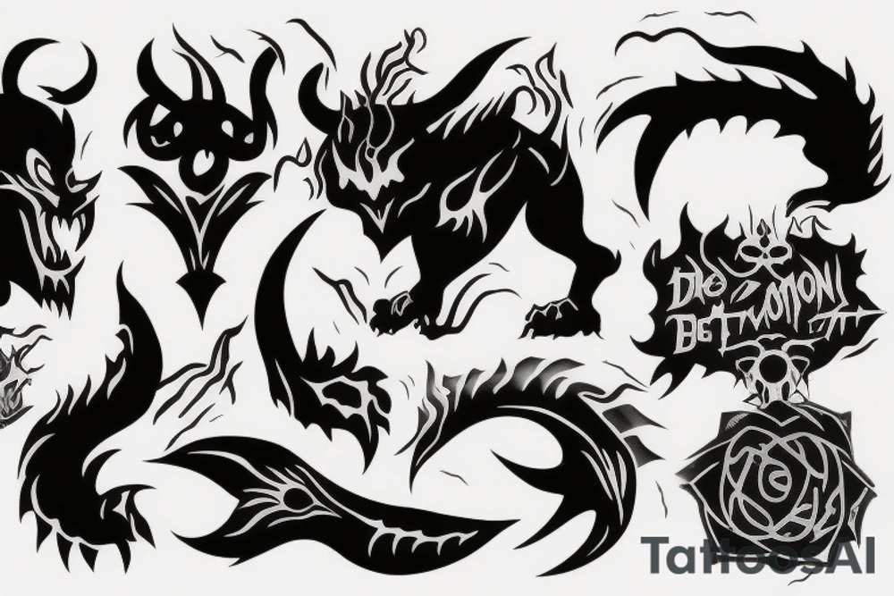 Demon beast ripping out tattoo idea