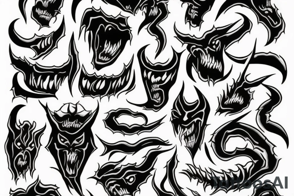 Demon ripping out of skin tattoo idea