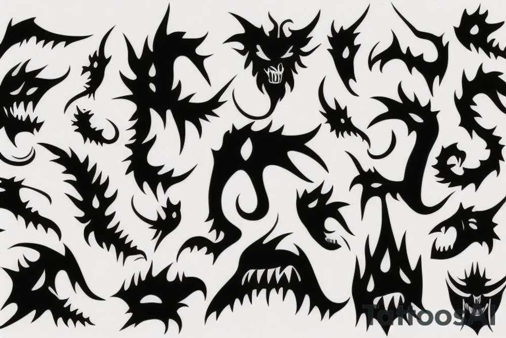 Demon ripping out of skin tattoo idea