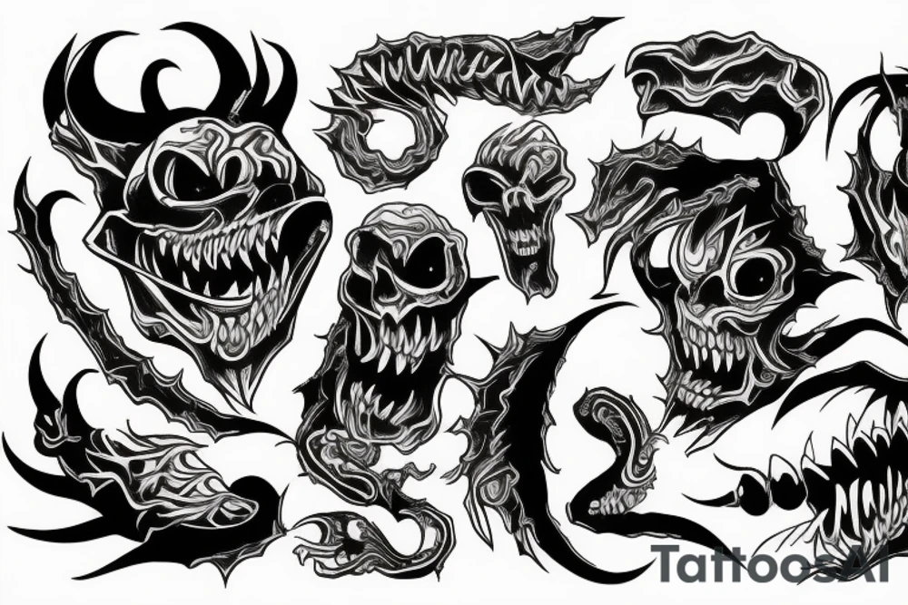 Demon ripping out of skin tattoo idea
