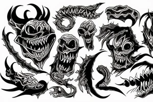 Demon ripping out of skin tattoo idea