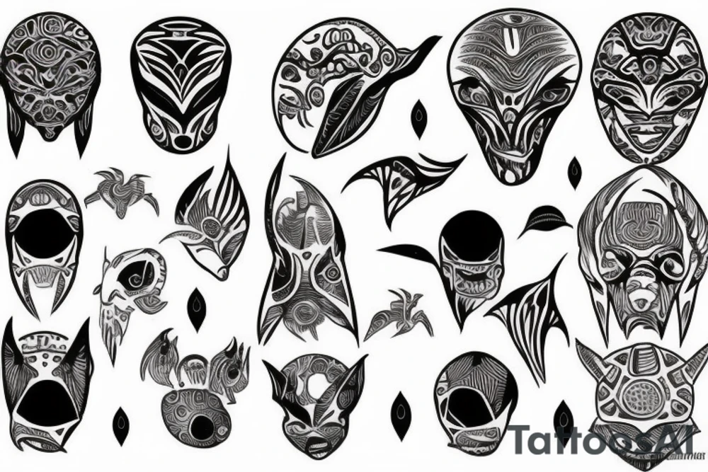 Alien head tattoo idea