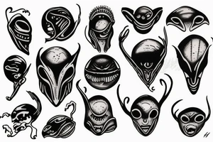 Alien head tattoo idea