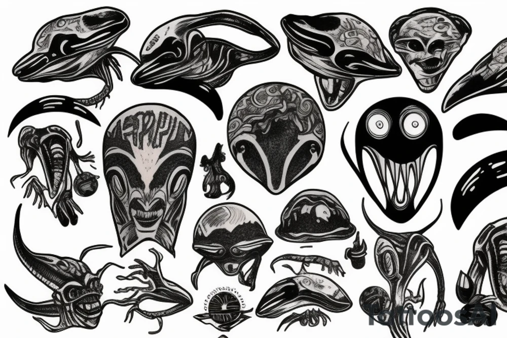 Alien head tattoo idea
