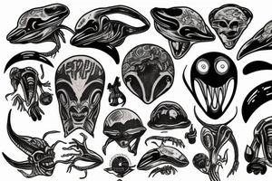 Alien head tattoo idea