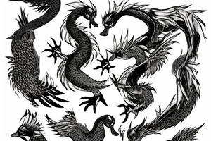 Duck Dragon tattoo idea