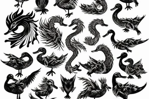 Duck Dragon tattoo idea
