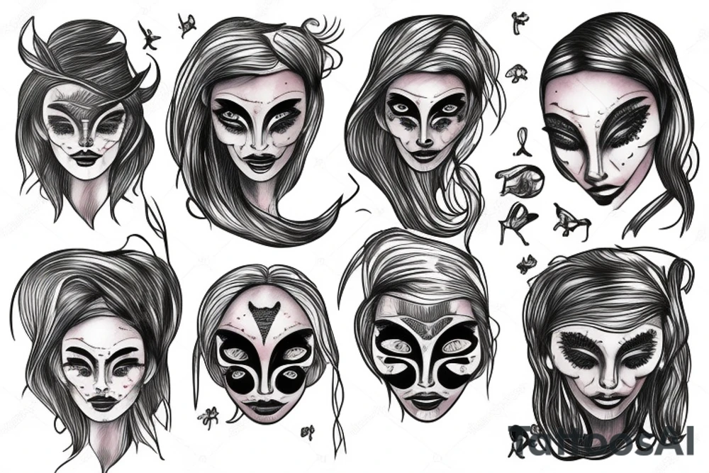 Woman’s face morphed into a alien tattoo idea