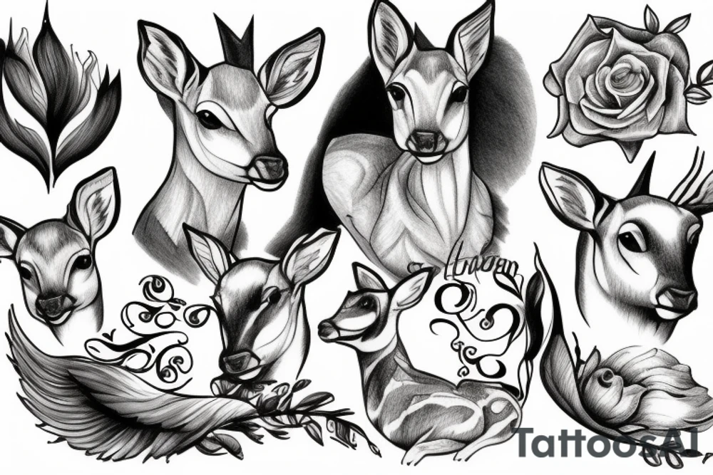 fawn laying down tattoo idea