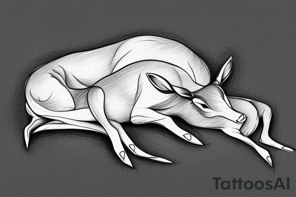 fawn sleeping tattoo idea