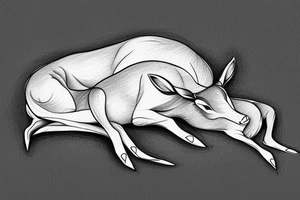 fawn sleeping tattoo idea
