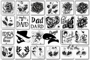 dad and daughter line art tattoo idea