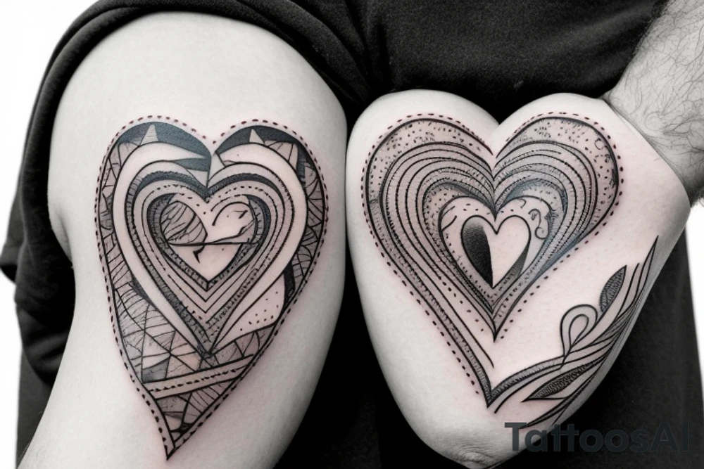 dad holding the daughter heart tattoo idea