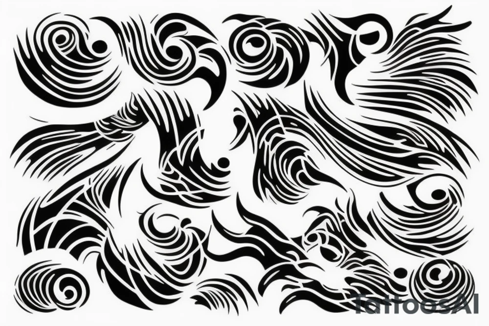 waves across a line tattoo idea