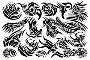 waves across a line tattoo idea