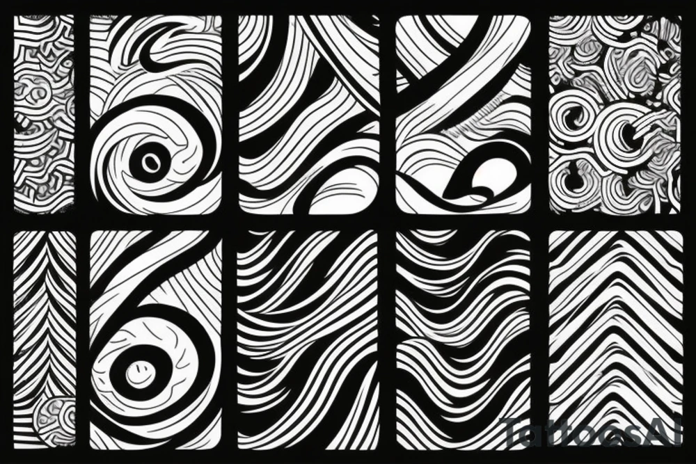waves across a line tattoo idea