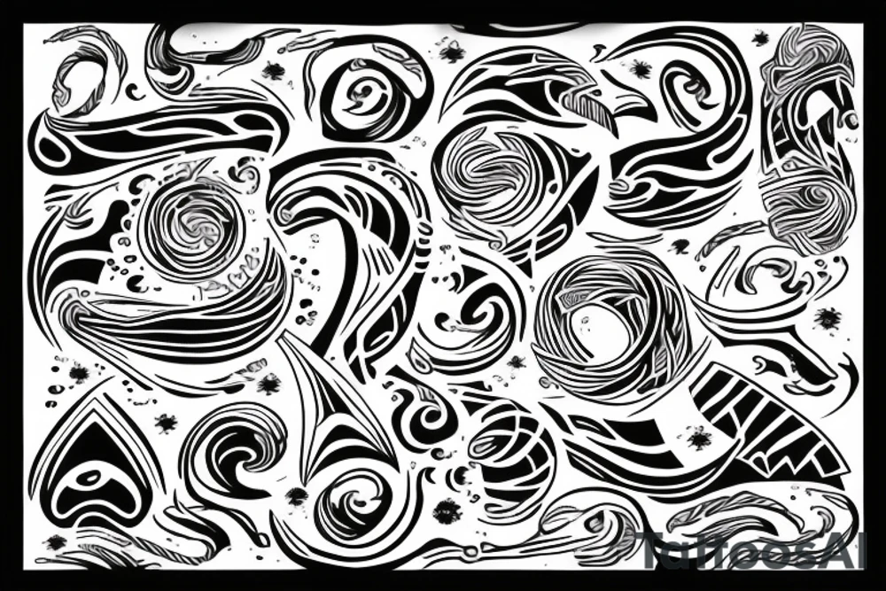 band of waves tattoo idea