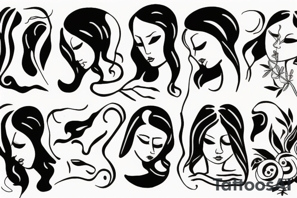 A sad women tattoo idea