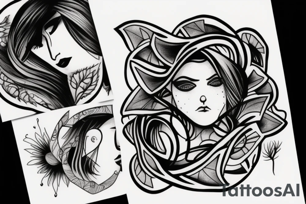 A sad women tattoo idea