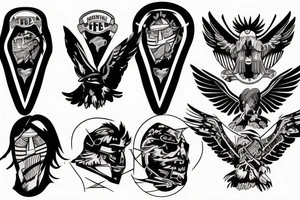 hawk with foo fighters flag tattoo idea