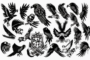 hawk with flag tattoo idea