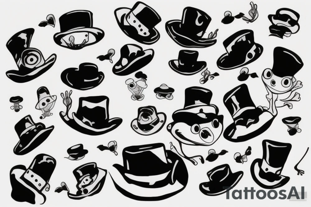 a frog with a top hat tattoo idea