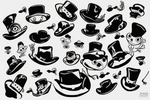 a frog with a top hat tattoo idea