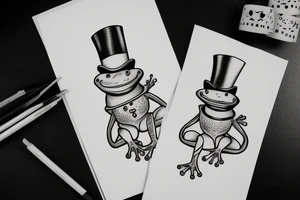 a frog with a top hat tattoo idea