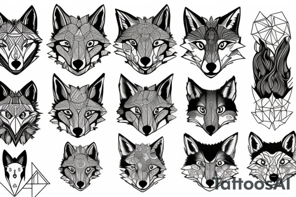 nature, fox, lynx, wolf, forest tattoo idea