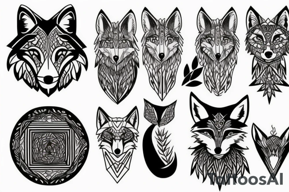 nature, fox, lynx, wolf, forest tattoo idea