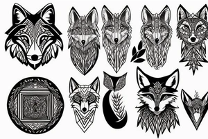nature, fox, lynx, wolf, forest tattoo idea