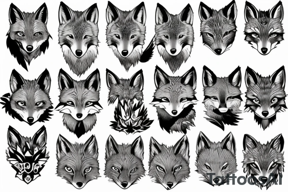 nature, fox, lynx, wolf, forest tattoo idea