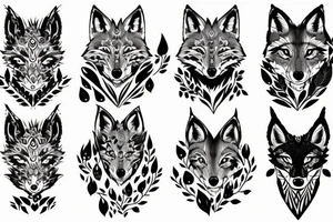 nature, fox, lynx, wolf, forest tattoo idea