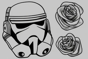 Clone Trooper Helmet Broken with roses coming out tattoo idea
