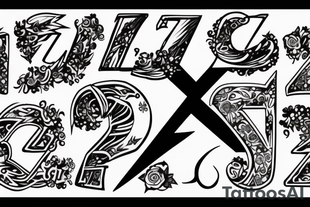 The letter Z with lightning tattoo idea