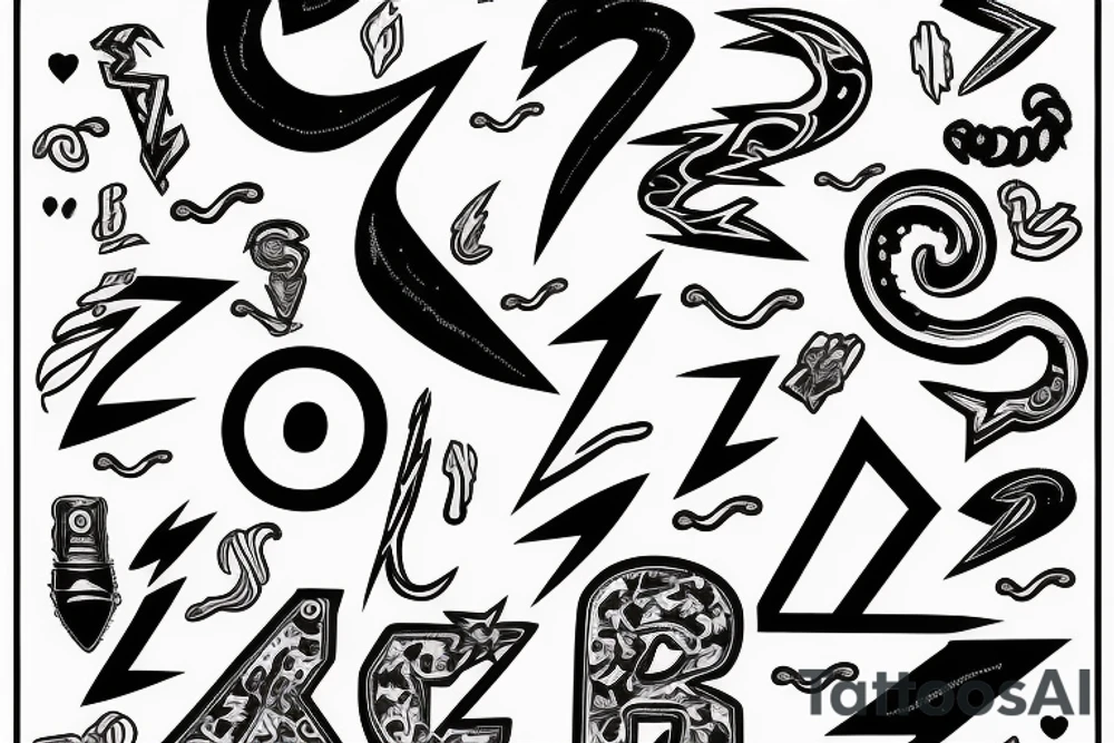 The letter Z with lightning tattoo idea