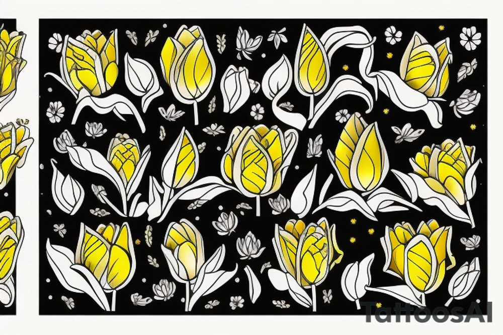 Yellow tulips, hippos, love, mom, happy tattoo idea