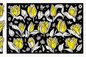 Yellow tulips, hippos, love, mom, happy tattoo idea